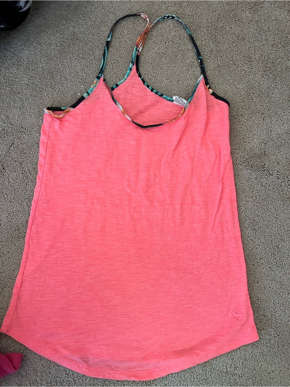 PINK TANK crisscross back coral tropical details Sz sm 2014 collection